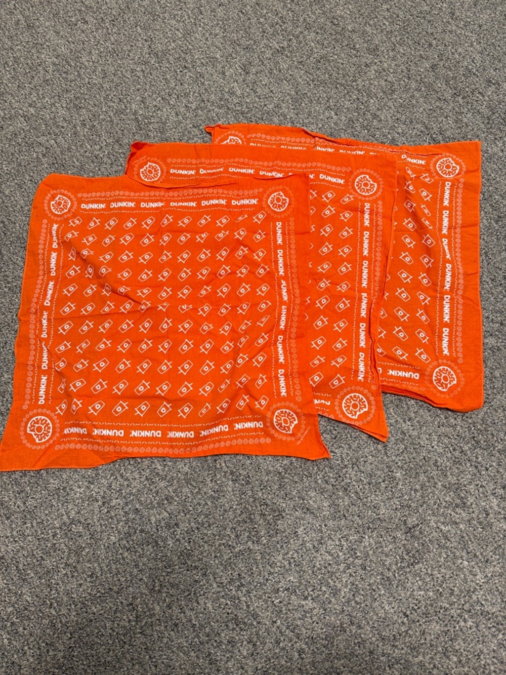 Dunkin Orange Bandana Scarf - Logo Print